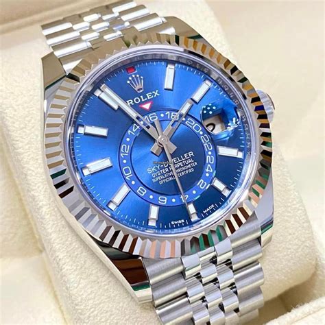 rolex sky dweller blue 2023|rolex sky dweller blue price.